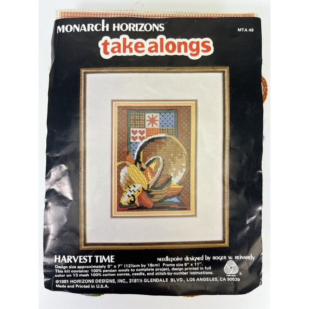 Monarch Horizons TakeAlongs Needlepoint Stitch Kit - Harvest Time 1981 5" x 7"